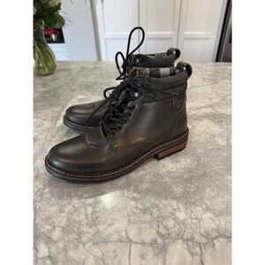 Sz 9 CREVO ANKLE LEATHER BOOT MENS Gray LACE UP Missing One top Hook